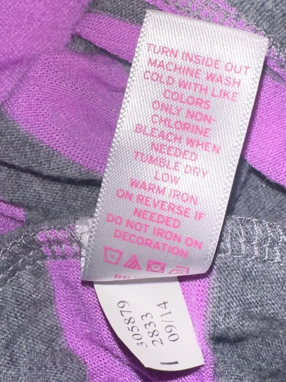 Justice Girls' Striped Sequin Sleeve Top - Gray & Purple 14